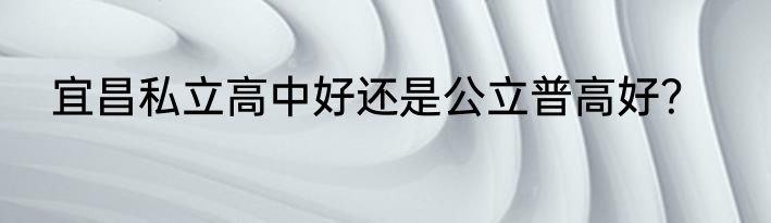 宜昌私立高中好还是公立普高好？