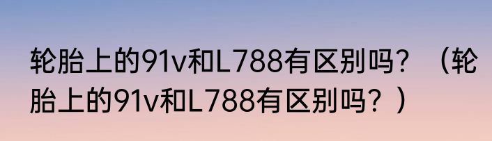 轮胎上的91v和L788有区别吗？（轮胎上的91v和L788有区别吗？）