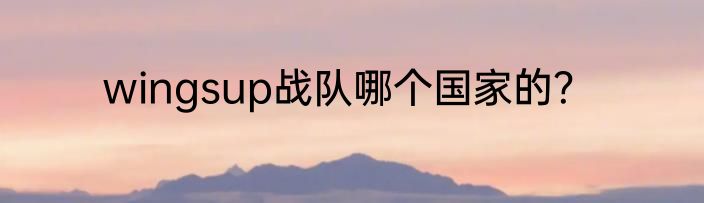 wingsup战队哪个国家的？