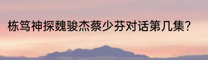 栋笃神探魏骏杰蔡少芬对话第几集？