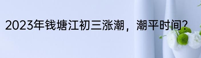 2023年钱塘江初三涨潮，潮平时间？