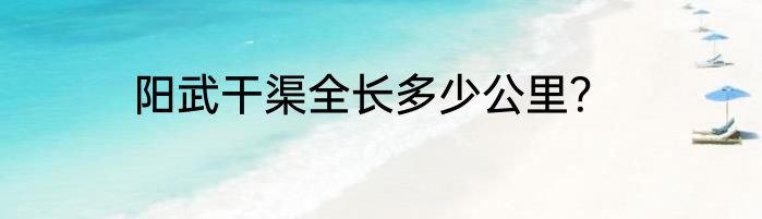 阳武干渠全长多少公里？
