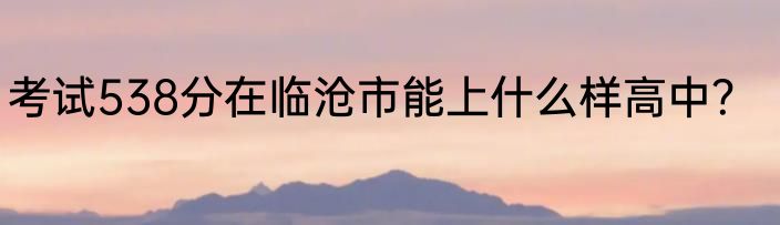 考试538分在临沧市能上什么样高中？
