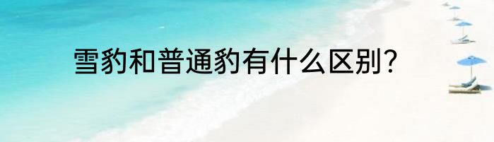 雪豹和普通豹有什么区别？