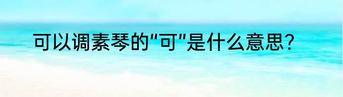 可以调素琴的“可”是什么意思？