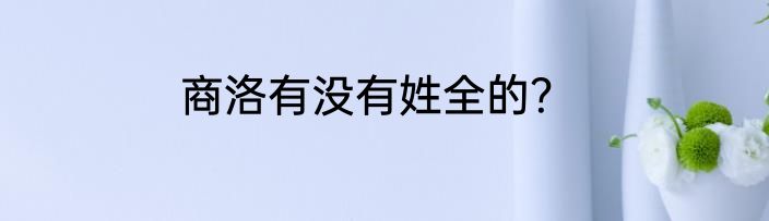 商洛有没有姓全的？