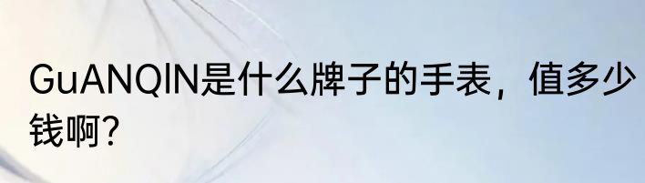 GuANQlN是什么牌子的手表，值多少钱啊？