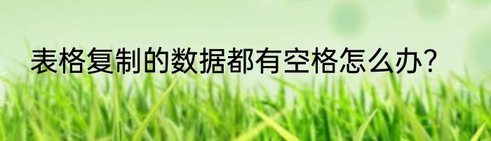 表格复制的数据都有空格怎么办？