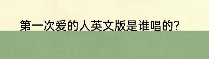 第一次爱的人英文版是谁唱的？
