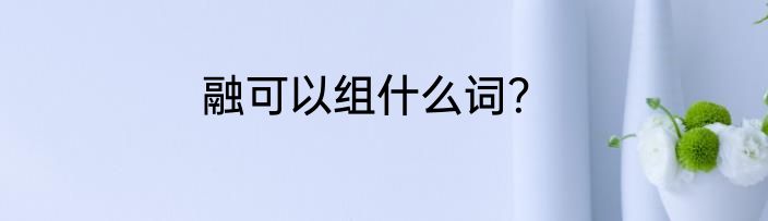 融可以组什么词？