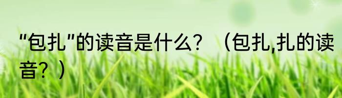 “包扎”的读音是什么？（包扎,扎的读音？）