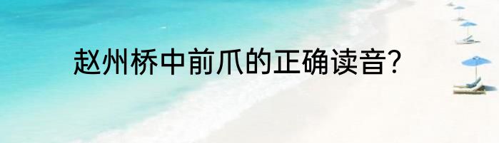 赵州桥中前爪的正确读音？