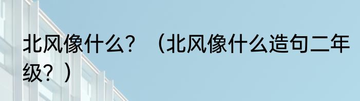 北风像什么？（北风像什么造句二年级？）
