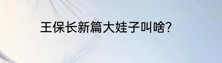 王保长新篇大娃子叫啥？