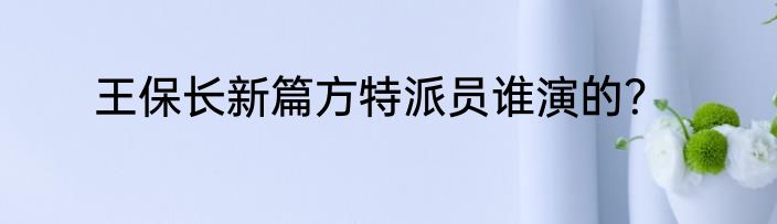 王保长新篇方特派员谁演的？