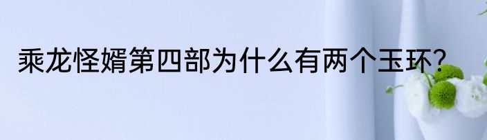 乘龙怪婿第四部为什么有两个玉环？