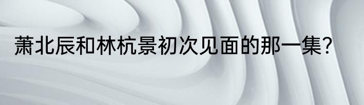 萧北辰和林杭景初次见面的那一集？