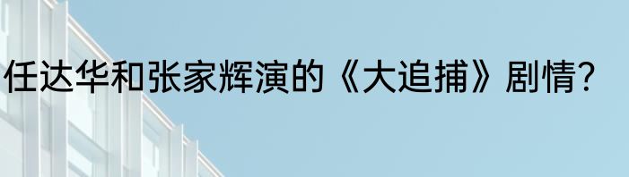 任达华和张家辉演的《大追捕》剧情？