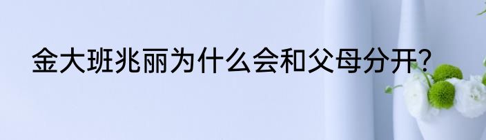 金大班兆丽为什么会和父母分开？