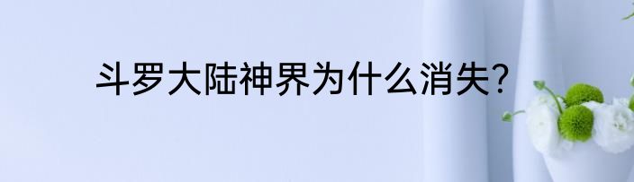 斗罗大陆神界为什么消失？