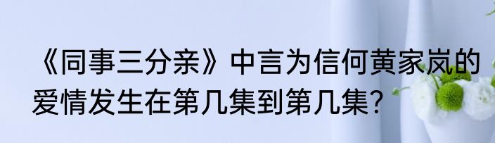 《同事三分亲》中言为信何黄家岚的爱情发生在第几集到第几集？