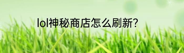 lol神秘商店怎么刷新？