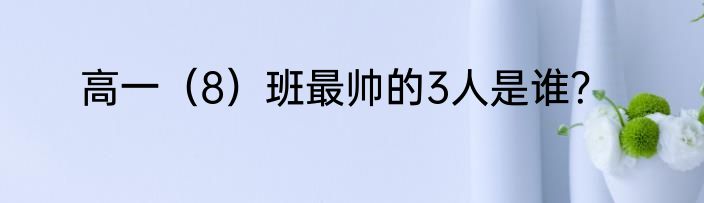 高一（8）班最帅的3人是谁？