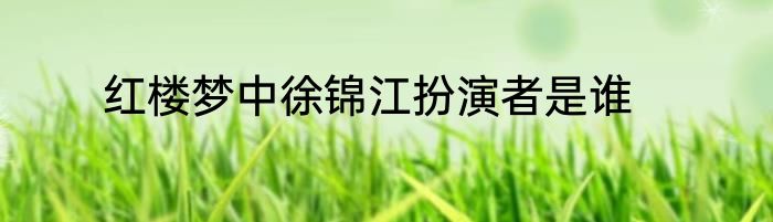 红楼梦中徐锦江扮演者是谁