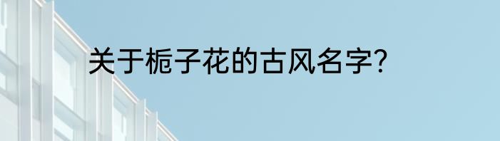 关于栀子花的古风名字？