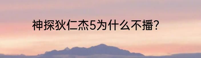 神探狄仁杰5为什么不播？