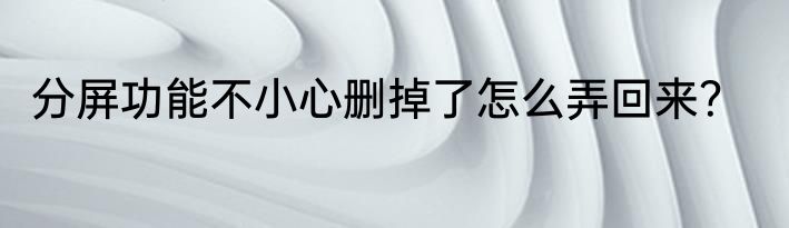 分屏功能不小心删掉了怎么弄回来？