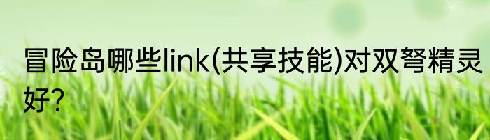 冒险岛哪些link(共享技能)对双弩精灵好？