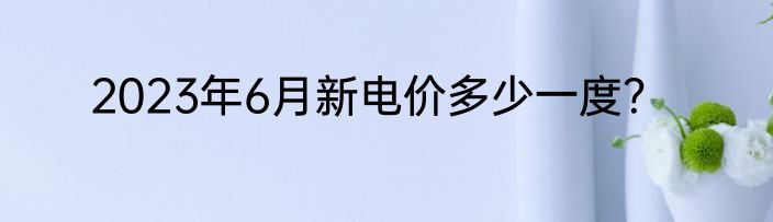 2023年6月新电价多少一度？