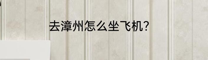 去漳州怎么坐飞机？