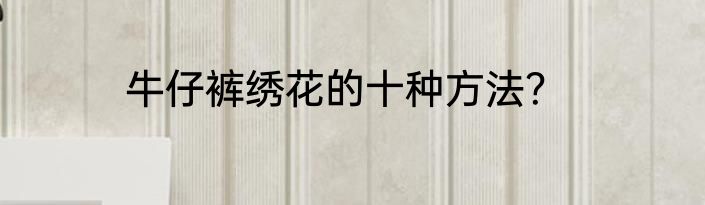 牛仔裤绣花的十种方法？