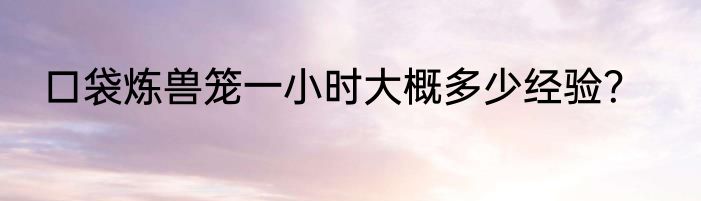 口袋炼兽笼一小时大概多少经验？