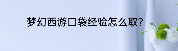 梦幻西游口袋经验怎么取？