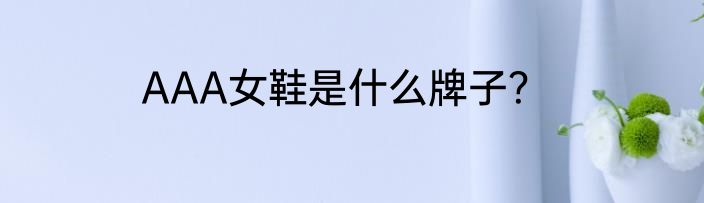 AAA女鞋是什么牌子？
