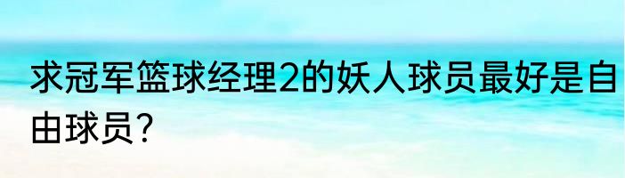 求冠军篮球经理2的妖人球员最好是自由球员？