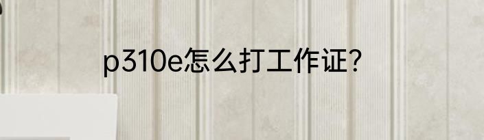 p310e怎么打工作证？