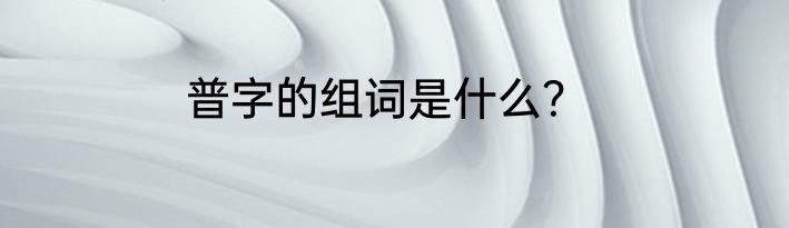 普字的组词是什么？