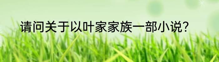 请问关于以叶家家族一部小说？