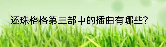 还珠格格第三部中的插曲有哪些？