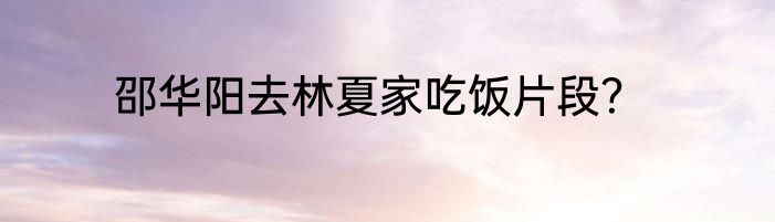 邵华阳去林夏家吃饭片段？