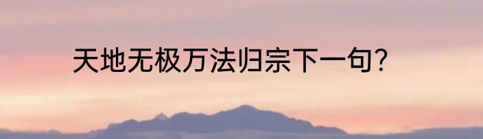 天地无极万法归宗下一句？