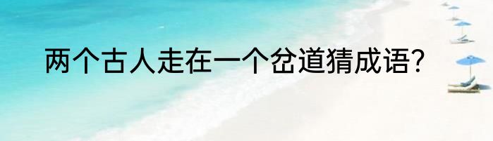 两个古人走在一个岔道猜成语？