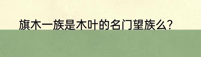 旗木一族是木叶的名门望族么？