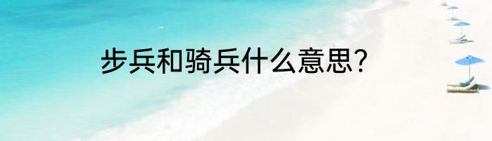 步兵和骑兵什么意思？