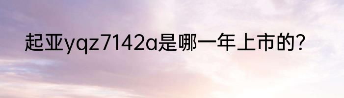起亚yqz7142a是哪一年上市的？