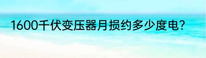 1600千伏变压器月损约多少度电？